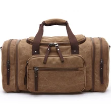 Мужская винтажная парусиновая большая сумка для путешествий, походная спортивная сумка для выходных