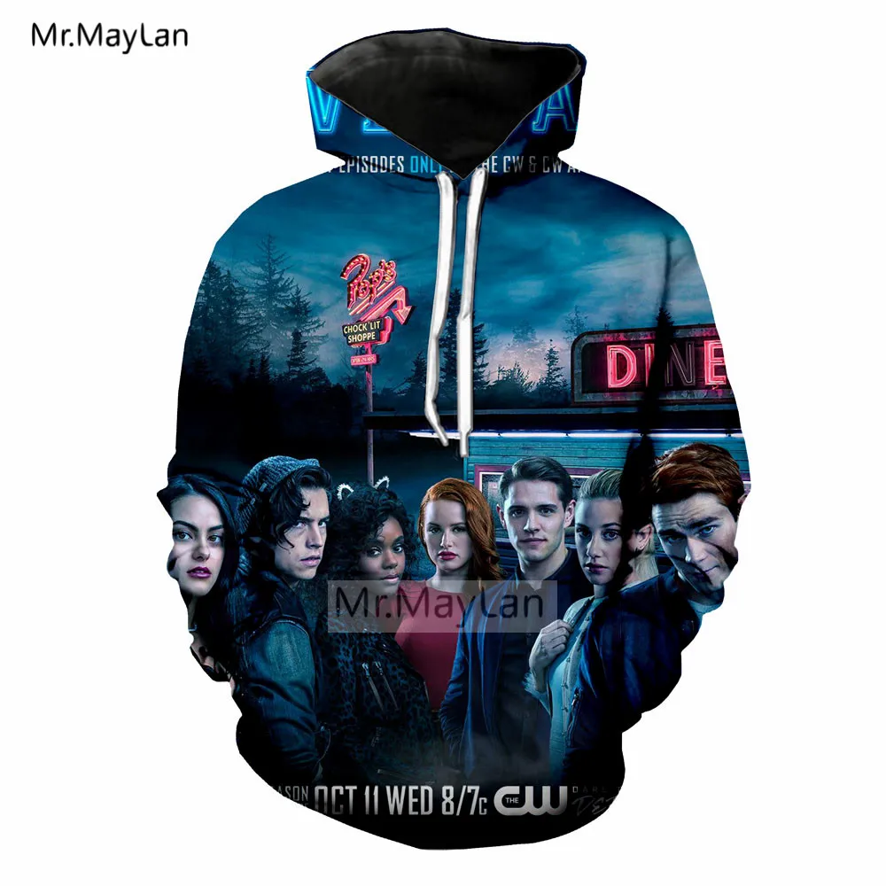 

American TV Riverdale 3D Print Hoodie Men/Women Hiphop Streetwear Jacket Boys Hipster Fashion Tops Outfits Clothing Harajuku 5XL