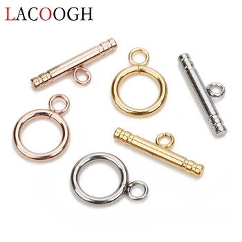 

4sets/lot Gold Color Stainless Steel OT Clasps Fashion Toggle Clasps Buckle Connectors For Bracelet Necklace Jewelry Making