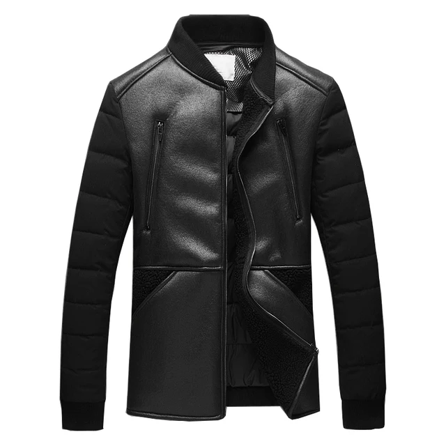 Cheap Italian couture Splicing leather jacket men's 2016 new style commercial fashion high quality handsome male free shipping
