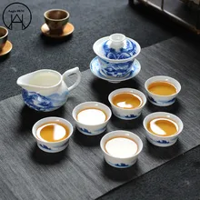 Китайский стиль Jingdezhen Крышка чайника bowlKung Fu чайный набор Pu'er чайная чашка труба чайные аксессуары маленькая чайная чаша чайные чашки