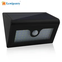 LumiParty открытый 600LM 50 светодиодный датчик движения PIR на солнечной энергии садовый ярд настенный светильник супер яркий гаражный охранный дверной светильник