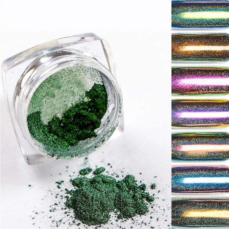 

1 Box Mirror Glitter Nail Chrome Pigment Dazzling DIY Salon Micro Holographic Powder Laser Nail Art Decorations Manicure Tool