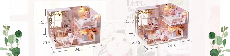 Кукольный дом DIY миниатюры светодио дный свет кукольные домики кукольный руководство сборка мебели украшение комплект игрушки для подарок