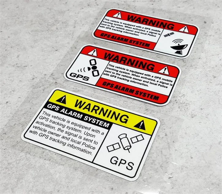 Buy 1 pcs WARNING GPS TRACKING Alarm decal reflective