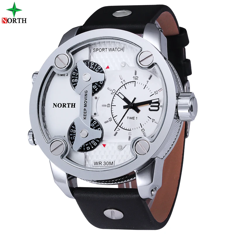 Prix pour Hommes Montres Sport Chronographe 3 Fuseau horaire Hommes Horloge Militaire Montre-Bracelet Étanche 30 M Véritable En Cuir Quartz Sport Montre Hommes Prix pour Hommes Montres Sport Chronographe 3 Fuseau horaire Hommes Horloge Militaire Montre-Bracelet Étanche 30 M Véritable En Cuir Quartz Sport Montre Hommes