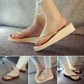 

New Trifle Flip Flops Women Wedges Platform Simple Casual Solid Summer Style Sandals Beach Shoes Woman #926