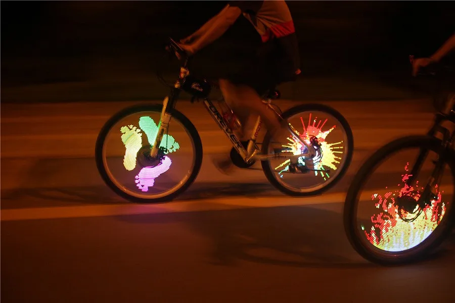 Новое поступление DIY велосипедный спиц велосипед колесо светильник программируемый светодиодный двухсторонний экран дисплей изображение ночной езды на велосипеде
