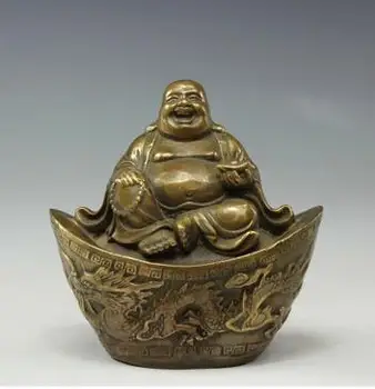 

Christmas decorations, home + Arts and crafts, home decoration, pure copper, Buddha, gold ingot, Maitreya Buddh