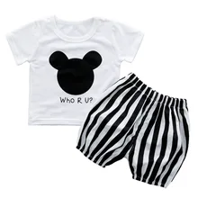 Baby Girl Summer Clothes Toddler Kids Short Sleeve T-shirt+Shorts Pants 2pcs Black White Classic Cotton Blend Newborn Boy Outfit цена Baby Girl Summer Clothes Toddler Kids Short Sleeve T-shirt+Shorts Pants 2pcs Black White Classic Cotton Blend Newborn Boy Outfit цены онлайн