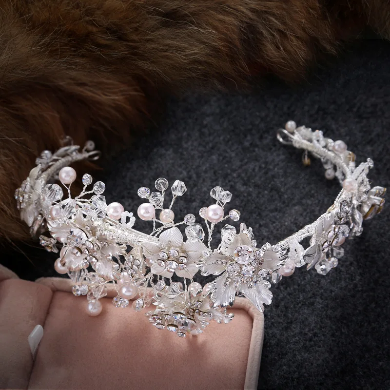 

New fashion hair accessories Wedding Accessories five flower leaves tiara headbands with small hairpin clips party jewelry gift
