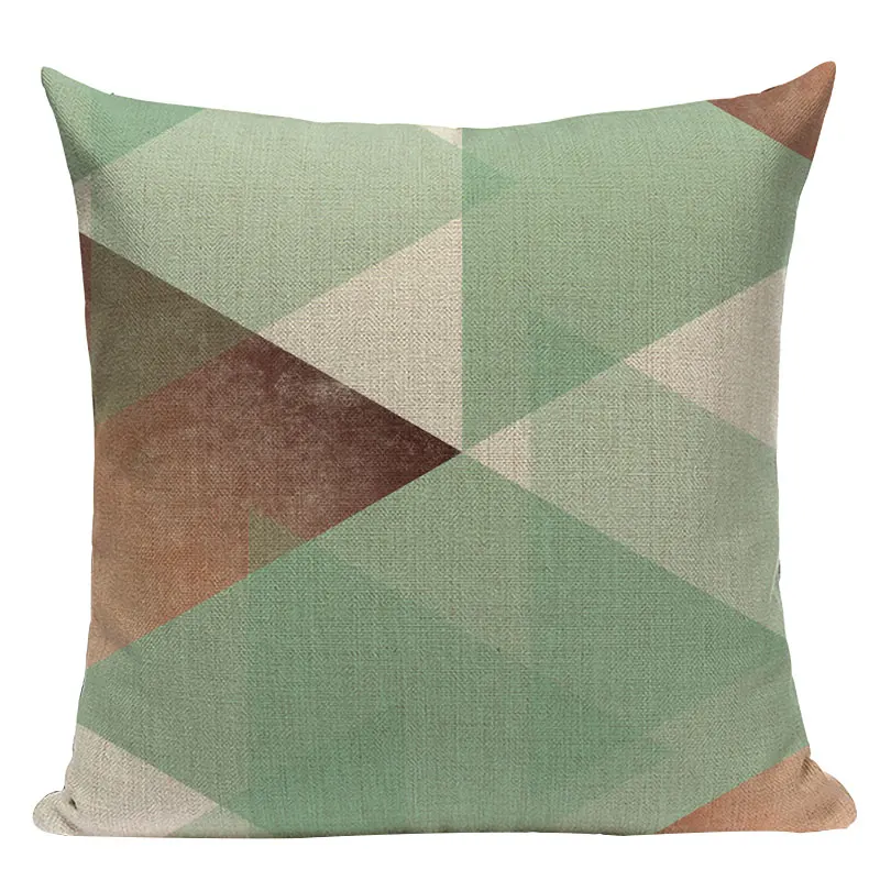 Индивидуальная Подушка, геометрические наволочки, декоративная Высококачественная Современная зеленая диванная наволочка для гостиной - Цвет: L318-8