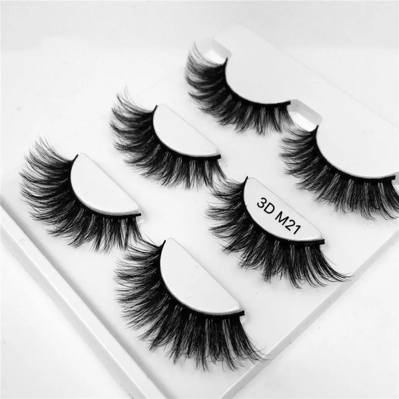

Fashion 3 Pairs Natural False Eyelashes Fake Lashes Makeup 3D Mink Lashes Eyelash Extension Mink Eyelashes Woman Beauty Tools