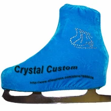 Free Shipping Custom Made Shoes Cover With Velvet Ice Figure Skating Jewelry Ice Skating Dress For Competition WZ2003