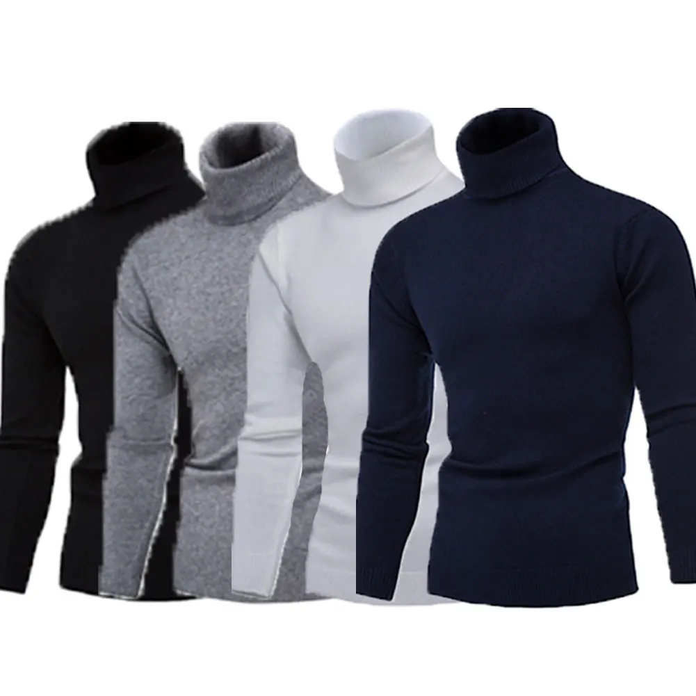 Новый Для мужчин зима водолазка пуловеры Термальность вязаный свитер человек Funnel Neck Джемперы Вязание эллипсоида вязаный свитер теплый