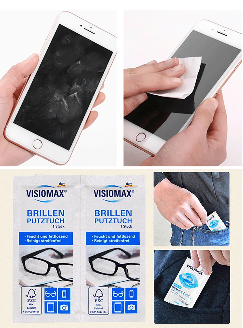 52 pcs Eyeglasses Polishing Cleaner Microfiber Glasses Cleaning Cloth For Lens Phone Screen Cleaning Disposable Wet Tissue Wipes