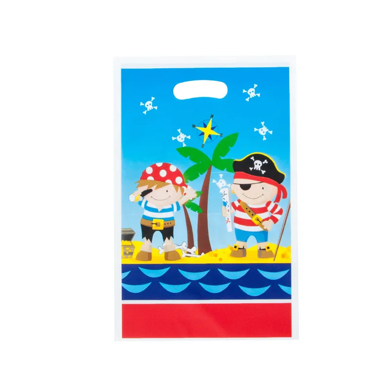 

6Pcs/lot Lovely Little Pirate Cartoon gift bag Kids Loot Bag for kids Baby Happy Birthday Party Decoration&Supplies
