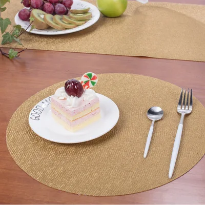 Салфетки 35*35 см круглые подставки коврик для тарелок нескользящий ПВХ стола