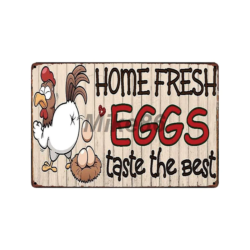 [Mike86] счастливые цыплята класть больше яиц металлический знак домашний магазин фермерский Декор Ретро настенный постер в виде животных Искусство 20*30 см FG-259