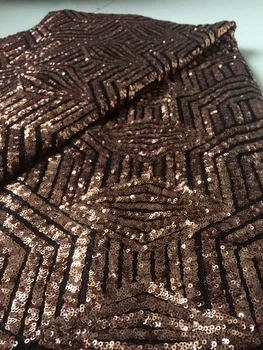 

New arrival french net fabric champagne color with sequins lace fabric for women party