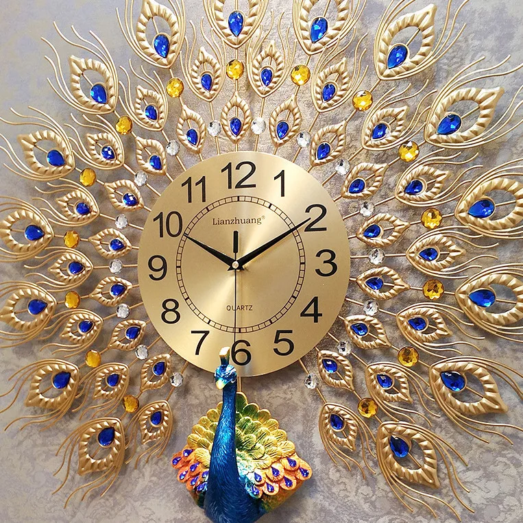 

2018 Horloge Murale Horloge Mural Peacock Clock Personality European Household Fashion Silence Decorative Atmospheric Quartz