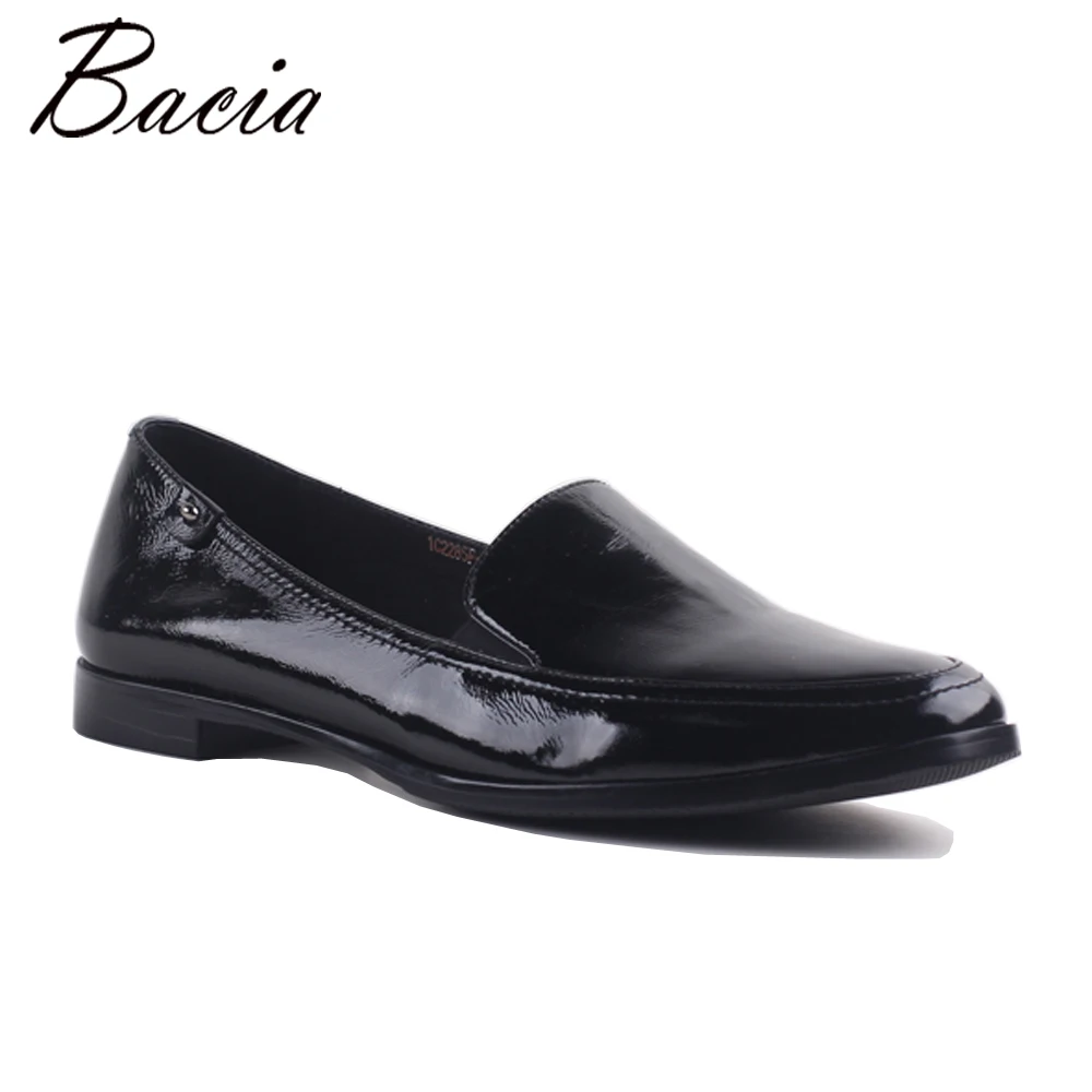 Bacia/роскошные классические кожаные туфли черный ретро круглый носок Slip-on Туфли