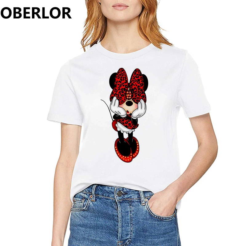

OBERLOR Minnie women tshirt 90s Women Fashion Tops female t shirt graphic tees women korean clothes tshirt