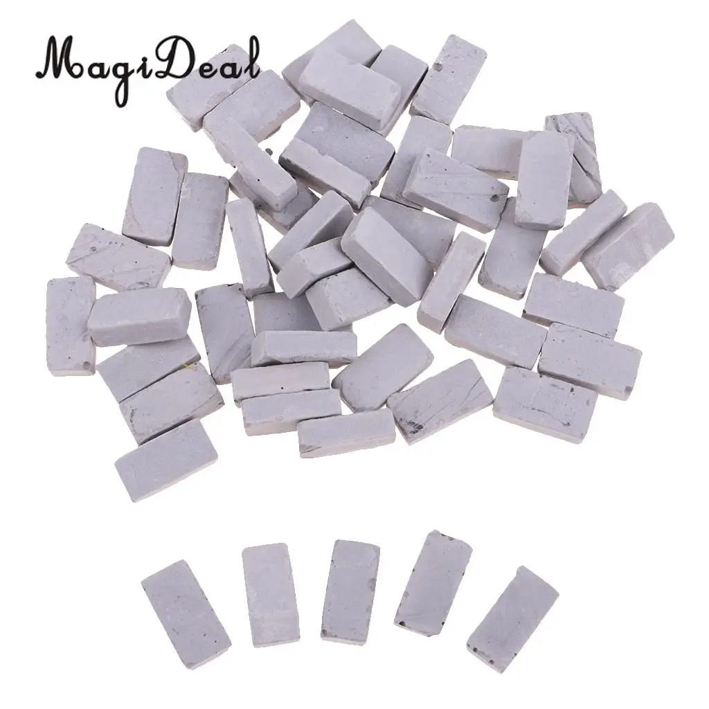 100x 1/16 Mini Realistic Clay Bricks Model for Sand Table Scenery Building DIY Accs