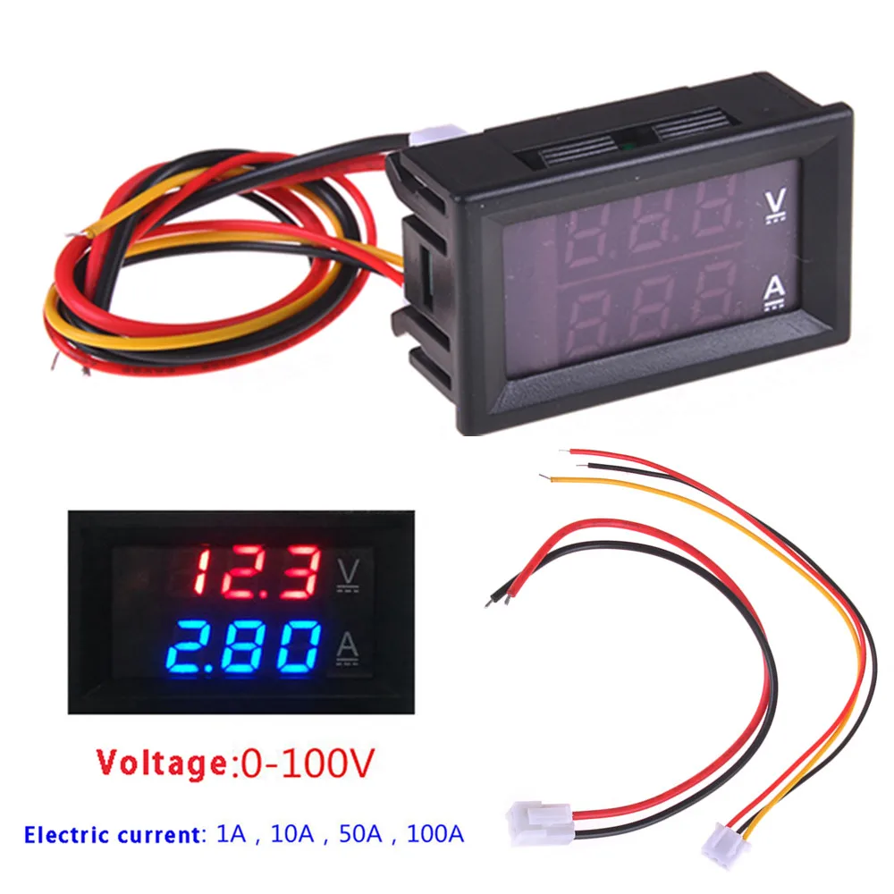 Buy Digital Red LED Voltage Meter DC100V 10A Voltmeter