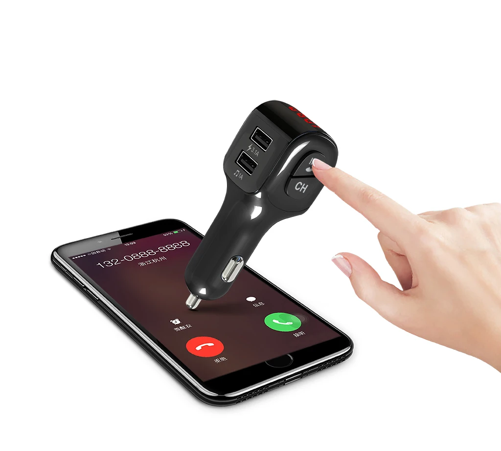 A01 Bluetooth 5.0 FM Transmitter Wireless Bluetooth Car audio Car MP3 Player FM Modulator Bluetooth Dual USB Charger Handsfree