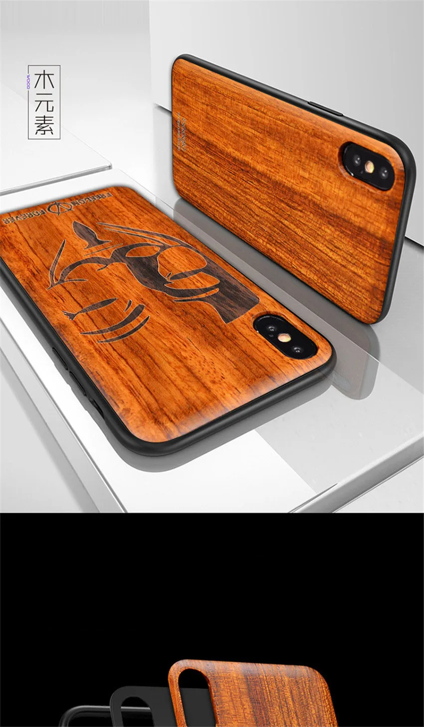 iPhone X new tpu wood case (3)