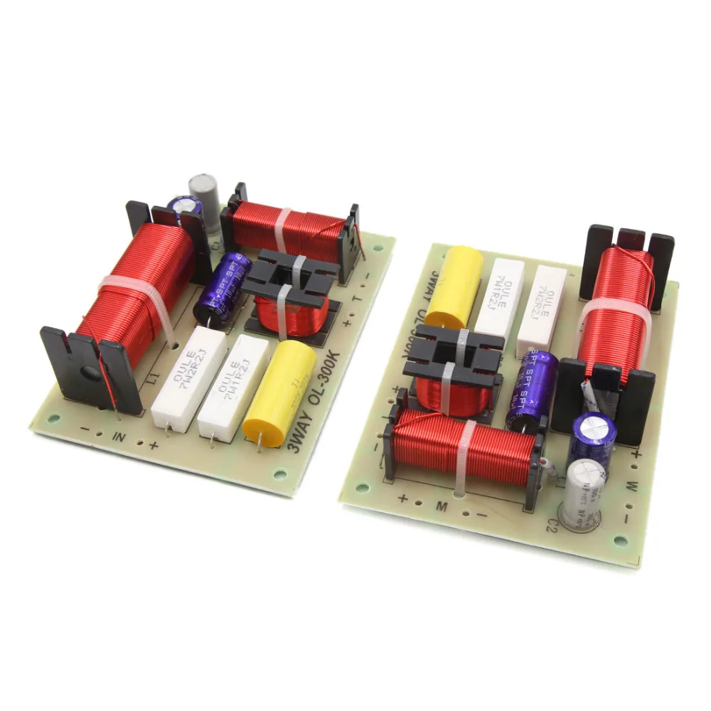 2Pcs 180W 3 Way Audio Speaker Frequency Divider Aplifier Crossover Filters Board 4800Hz Universal for Car Auto UXCELL