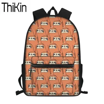

THIKIN Cute Girls Sloth Printing School Bags Women Shoulder Bag Teenager Junior Schoolbag Children Large School Backpack Satchel