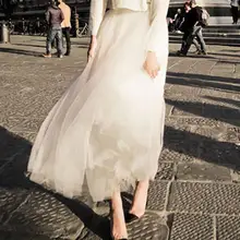 Новые женские органза юбки длинные юбка высокой талией линии юбка