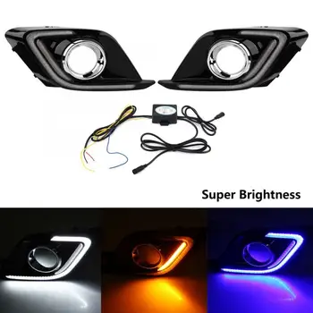 

For Mazda3 Axela 2013 2014 2015 2016 1 Pair Car Daytime Running Light Turn Signal 3-Color DRL LED Fog Lamp