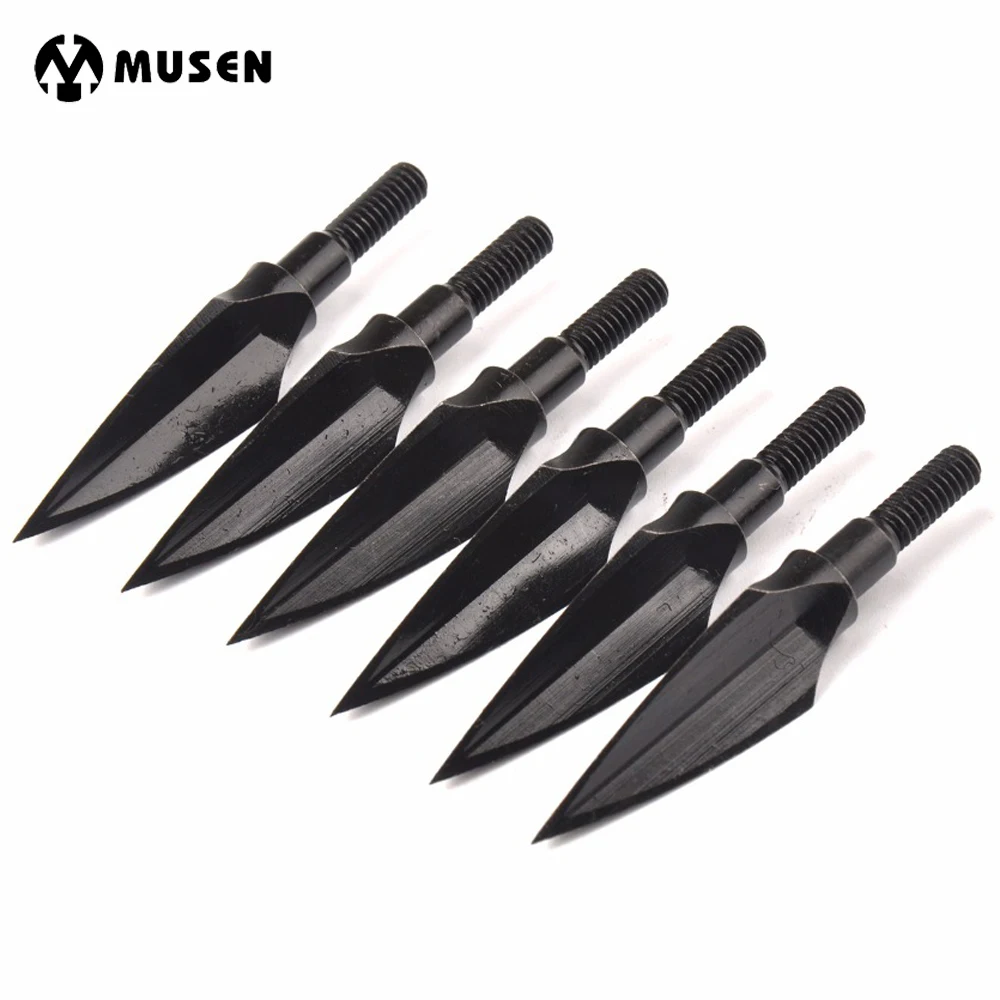 3/6/12 pcs Crossbow Arrow Head Tip Point 125 Grain Steel for DIY Bow