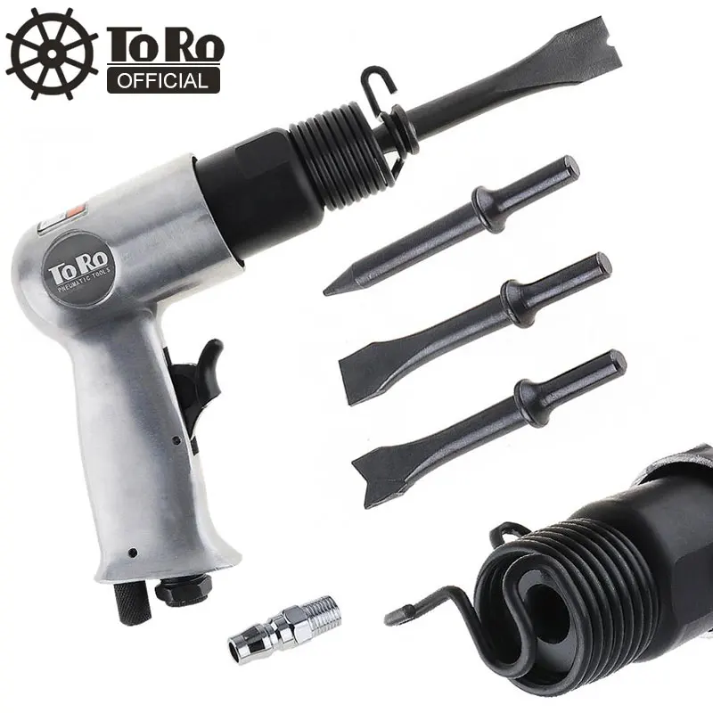 Comprar TORO 120mm martillo de aire pistola de mano profesional palas de Gas pequeño removedor de óxido herramientas neumáticas con 4 conjunto de cinceles