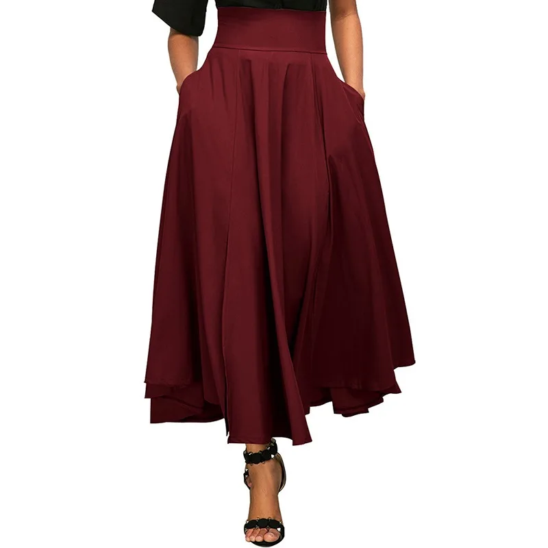 Autumn Bow Lace Up Skirts Women Casual Wild Solid Color Long Skirts