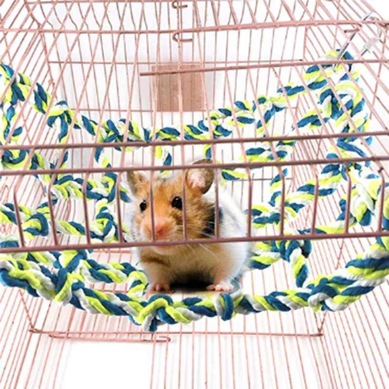 Pet Hamster Hammock Braided Net Rope Cage Ladder Small Animal Squirrel Chinchilla Parrot Sleeping Climbing Toy