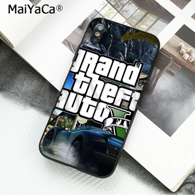 MaiYaCa rockstar gta 5 Grand Theft новое поступление черный чехол для телефона для Apple iPhone 8 7 6 6S Plus X XS MAX 5 5S SE XR - Цвет: A13