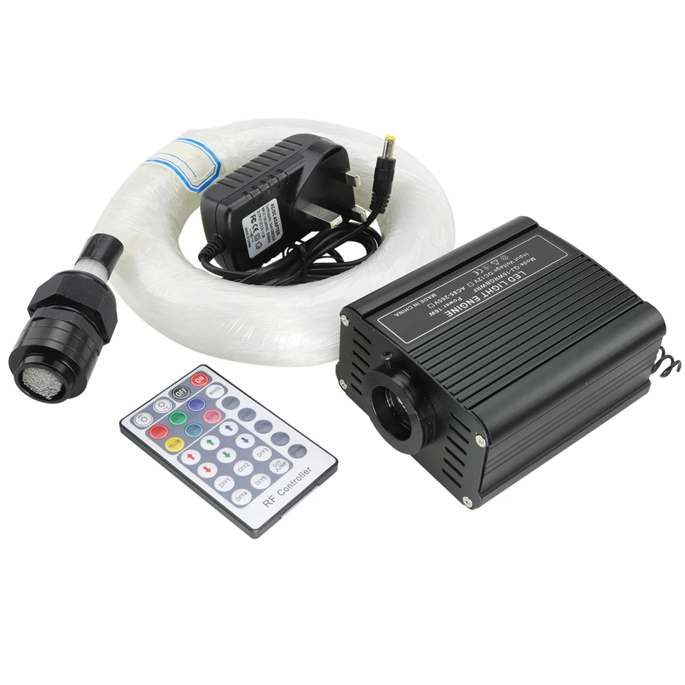 

16W RGBW LED Fiber Optic Star Ceiling Kit lights 150/200/300/400pcs 0.75mm withe 2M Optical Christmas Decorations for home