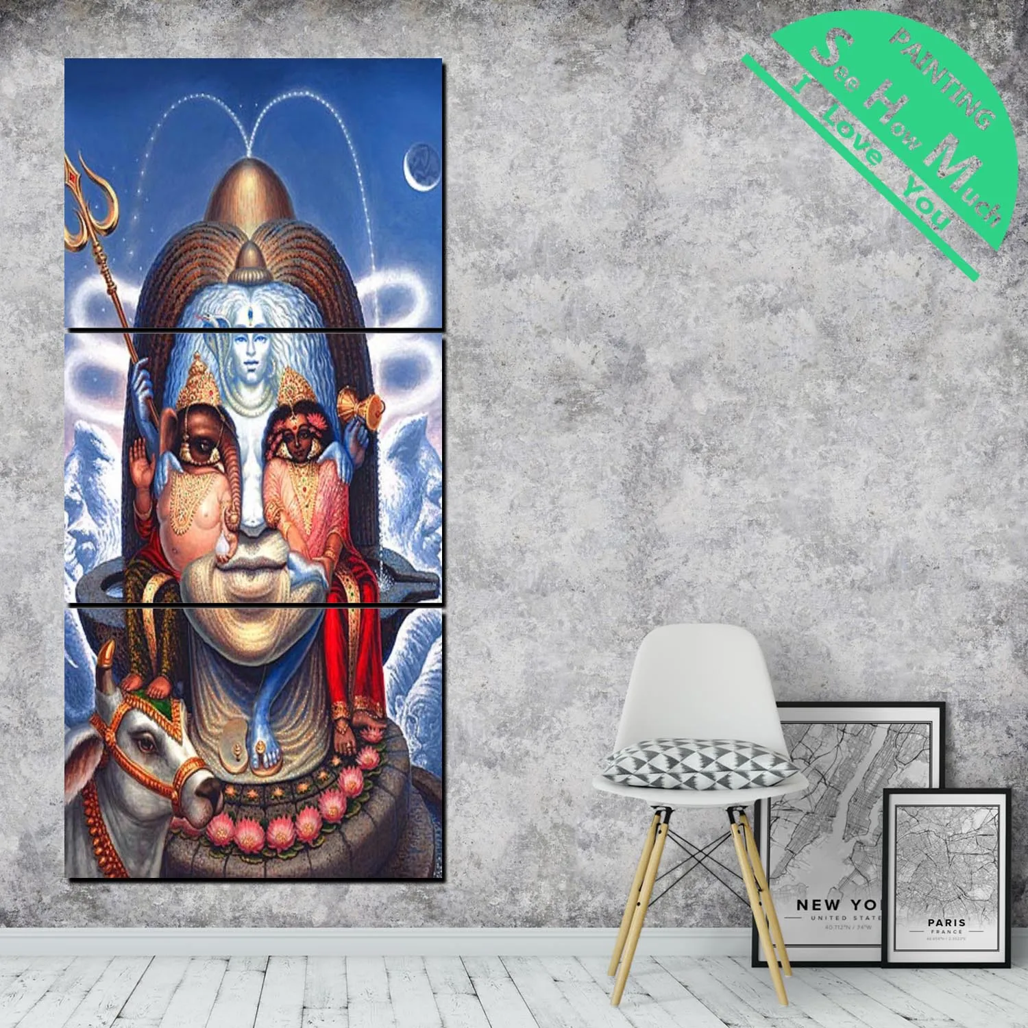 

3 Pieces Lord Shiva Tradition Wall Pictures HD Printed Canvas Painting with Pictures Decoration Wall art Canvas Paintings