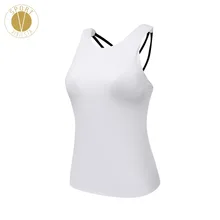 Звездная Спортивная майка с ремешками на спине, Женская майка для бега, для занятий йогой, для отдыха, стильный ремень, активный плотный Топ, открытый бюстгальтер, съемный подстаканник