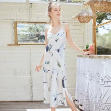 Для женщин Ночная рубашка с бретелями Кружева v-образным вырезом ночная рубашка отделкой сорочка ночная рубашка комбинация нижнее белье платье летние пикантные женская ночная рубашка