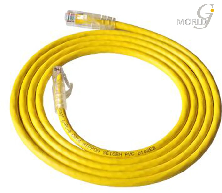 Cheap CAT5E UTP Yellow 5M(500CM) Round Cable 16FT Cables