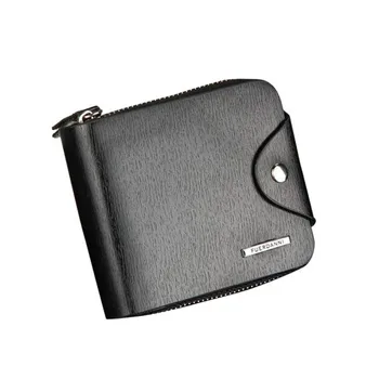 

Zipper Men Wallet Leather ID Billfold Zip Purse Clutch Male Purse Wallet Men Carteiras Masculina
