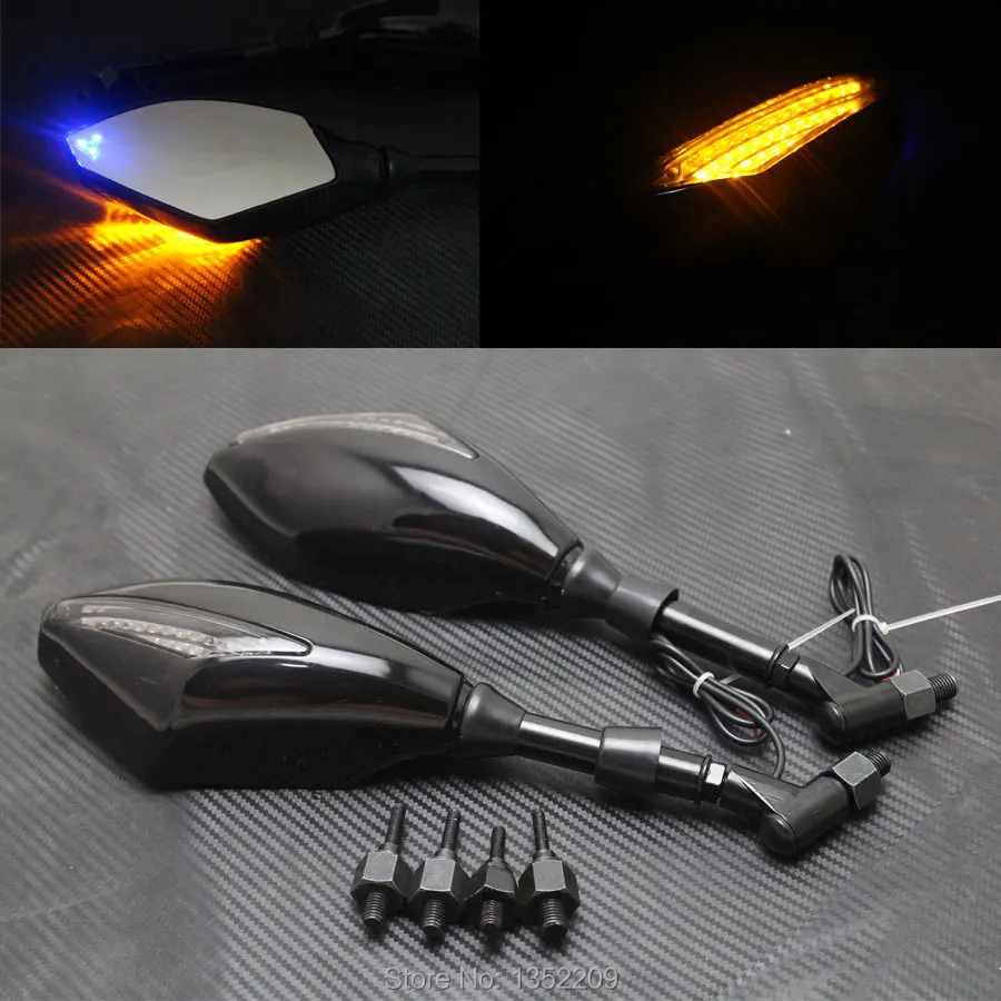 Universal Integrated LED Turn Signals Indicator Rearview Mirror Fit For