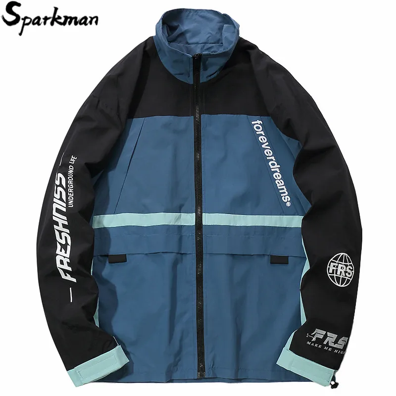 2019 Harajuku Jacket Windbreaker Color Block Men Hip Hop Streetwear Jacket Coat Vintage Casual Full Zipper Track Jackets Spring 2019 Harajuku Jacket Windbreaker Color Block Men Hip Hop Streetwear Jacket Coat Vintage Casual Full Zipper Track Jackets Spring