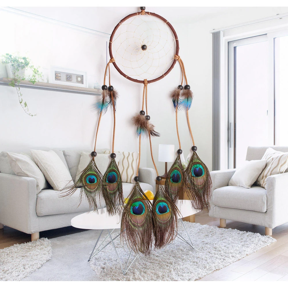 landheer Dader Hub Begassing Natuurlijke Pauwenveren Dreamcatcher Auto Hanger Bruiloft  Decoratie Thuis Decoratie Hanger|pendant feather|pendant carpendant  decoration - AliExpress