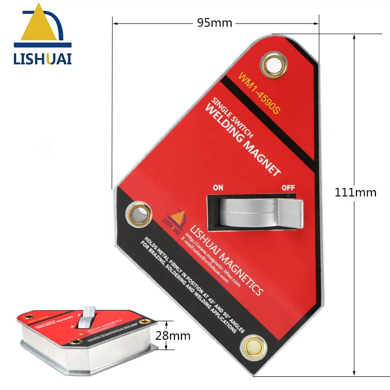 Сильный одиночный переключатель Неодимовый сварочный магнит держатель вкл/выкл переключатель Магнитный зажим/магнит квадратный 45 90 градусов маленький размер